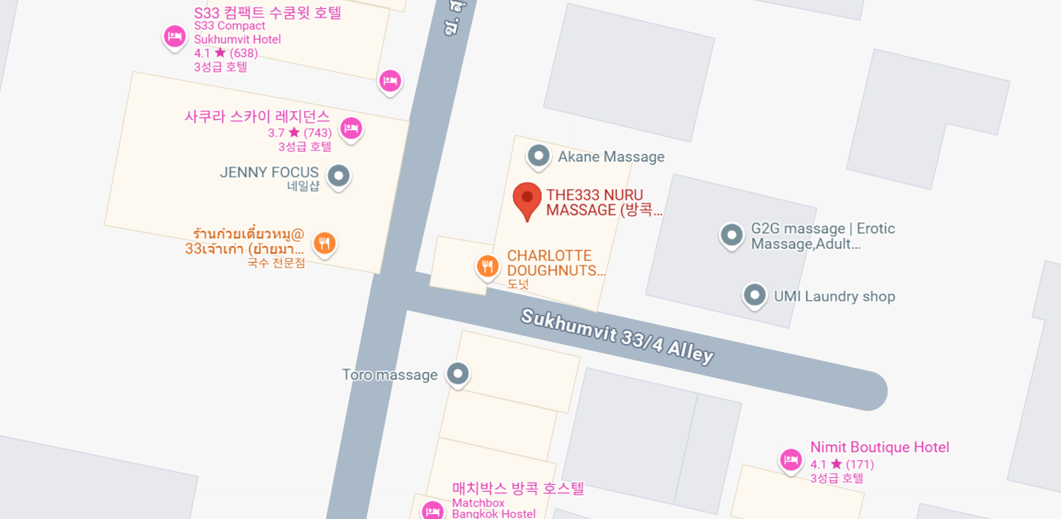 THE 333 누루마사지 위치 지도